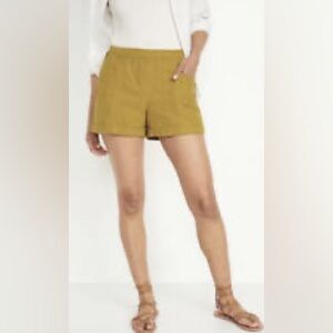 Gold Linen Dressy Flat Front Shorts Size 6/8